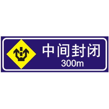 前方300米中間道路封閉